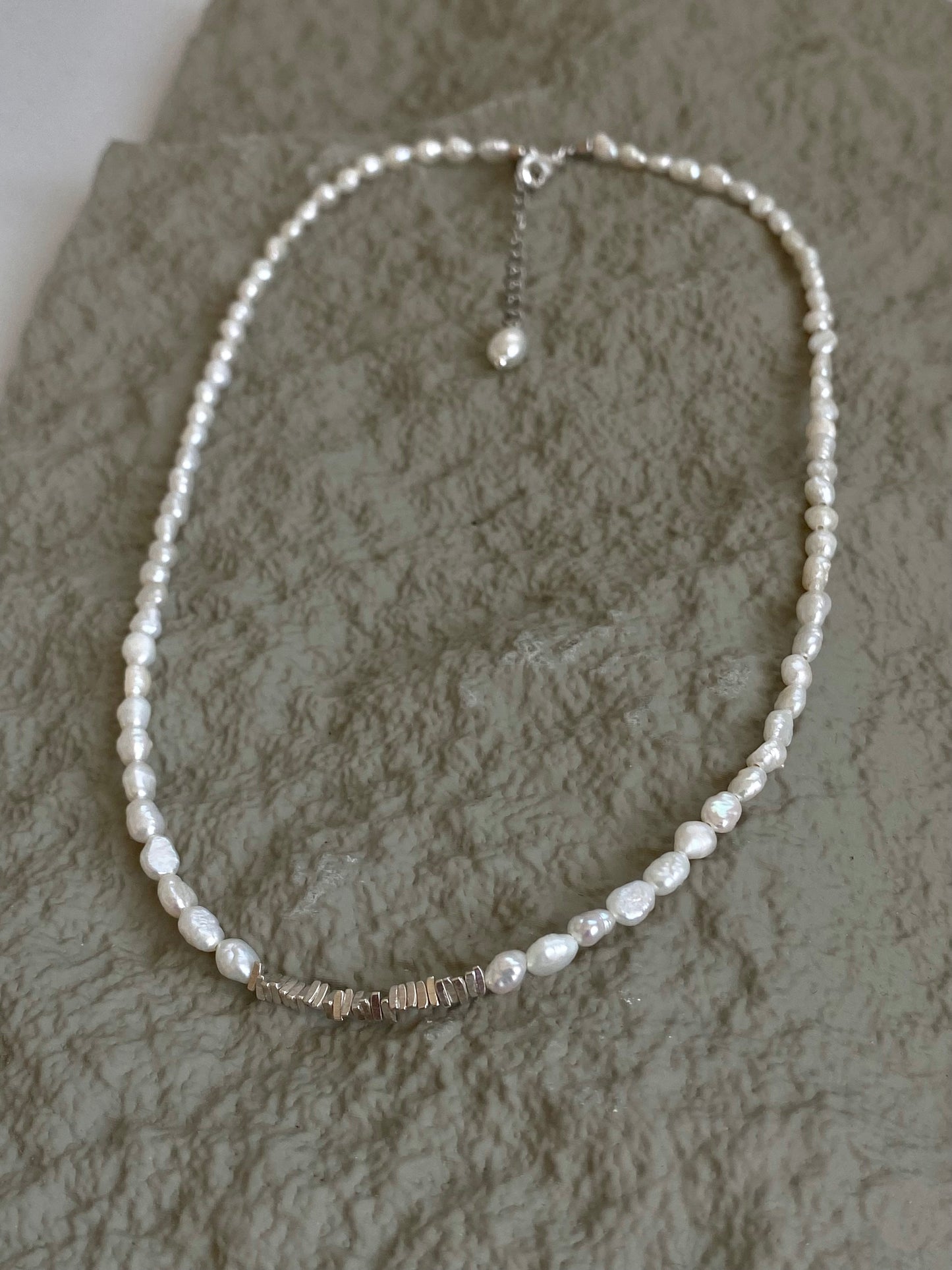 Elegant Keshi Pearl Necklace, 3mm+ Freshwater Pearls with Sterling Silver Necklace Dainty Minimalist  Layering Necklace, Gift for Her