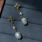 Gothic Hand carving Skull Pearl Earrings Cross Dangle Earrings Baroque Pearl stud earring Halloween earring Statement Earrings gift for her