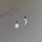 Freshwater pearls baroque star and moon shape studd dangle earring,multiple use pendant,gift for her,christmas gift