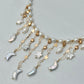 Moon & Star Baroque Pearl Necklace | LUNA Collection, Celestial Freshwater Pearl Fringe Necklace, Handmade Bridal Jewelry