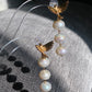 Baroque Triple Pearl Drop Earrings with Gold Hummingbird Studs – Elegant Nature-Inspired Statement Weddings Earrings