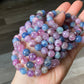 AAAA grade  natural colorful mix Lepidolite bracelet, Mica Rutilated Quartz gift for her,birthday gift dainty meditation crystal bracelet