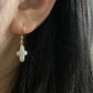 Freshwater baroque pearl cross hoop earring stud earring