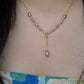 Mira  Gradient Freshwater keshi Pearl  Necklace, Minimalist Y Shape Pearl Pendant, Vintage Pearl Drop Choker wire Dangle Necklace