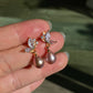 Handmade Dainty Pearl Gold Butterfly Freshwater Pearl Drop Stud Earrings, Bridal Jewelry, Elegant Pearl Earring Gift, Zircon Pearl Earrings