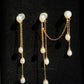 Double Piercing Bridal Pearl Earrings | ÉLANE