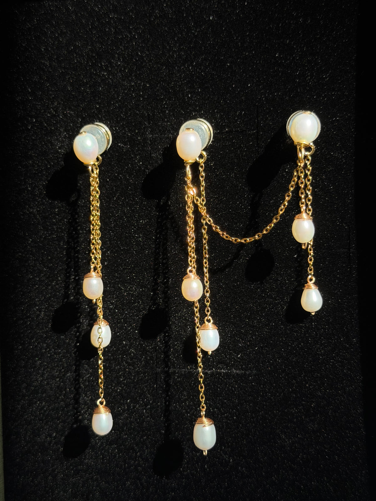 Double Piercing Bridal Pearl Earrings | ÉLANE