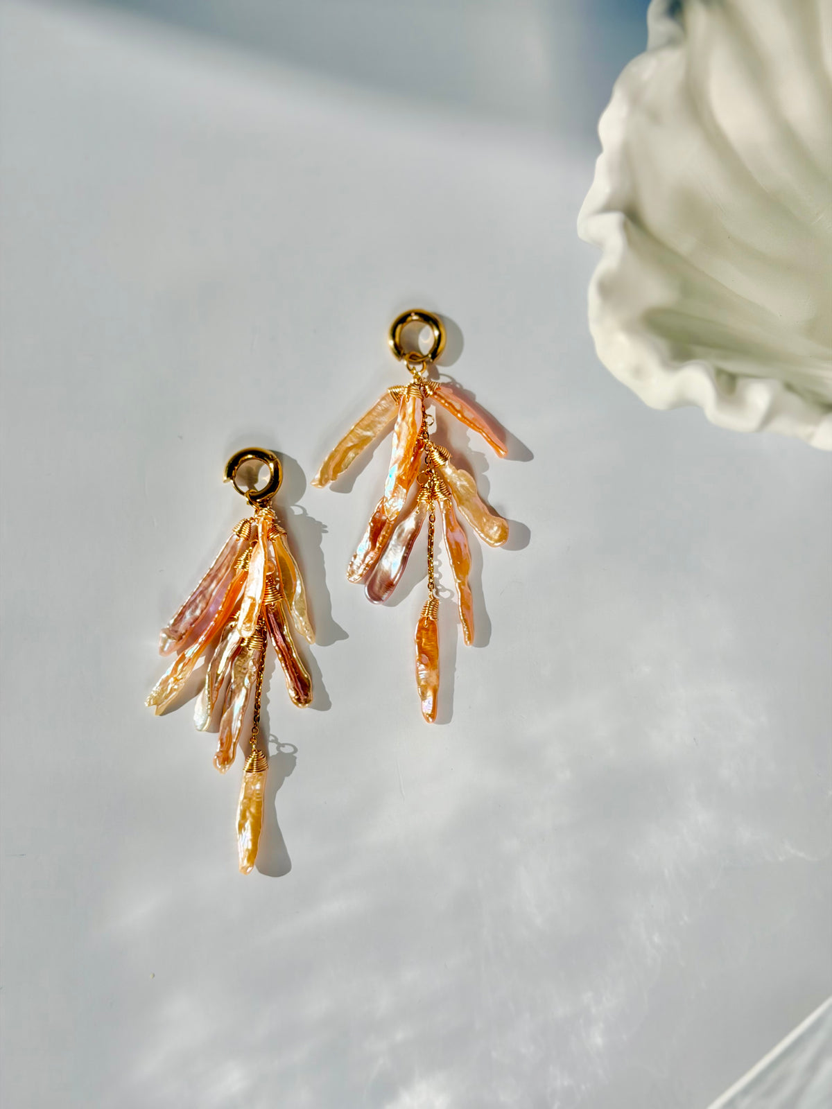 Freshwater Pearl Cascade Earrings | SOLARA Sunset Rain