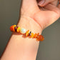 Autumn Fall Color Baltic Amber & Baroque Pearl Stretch Bracelet | Handmade Warm-Tone Jewelry