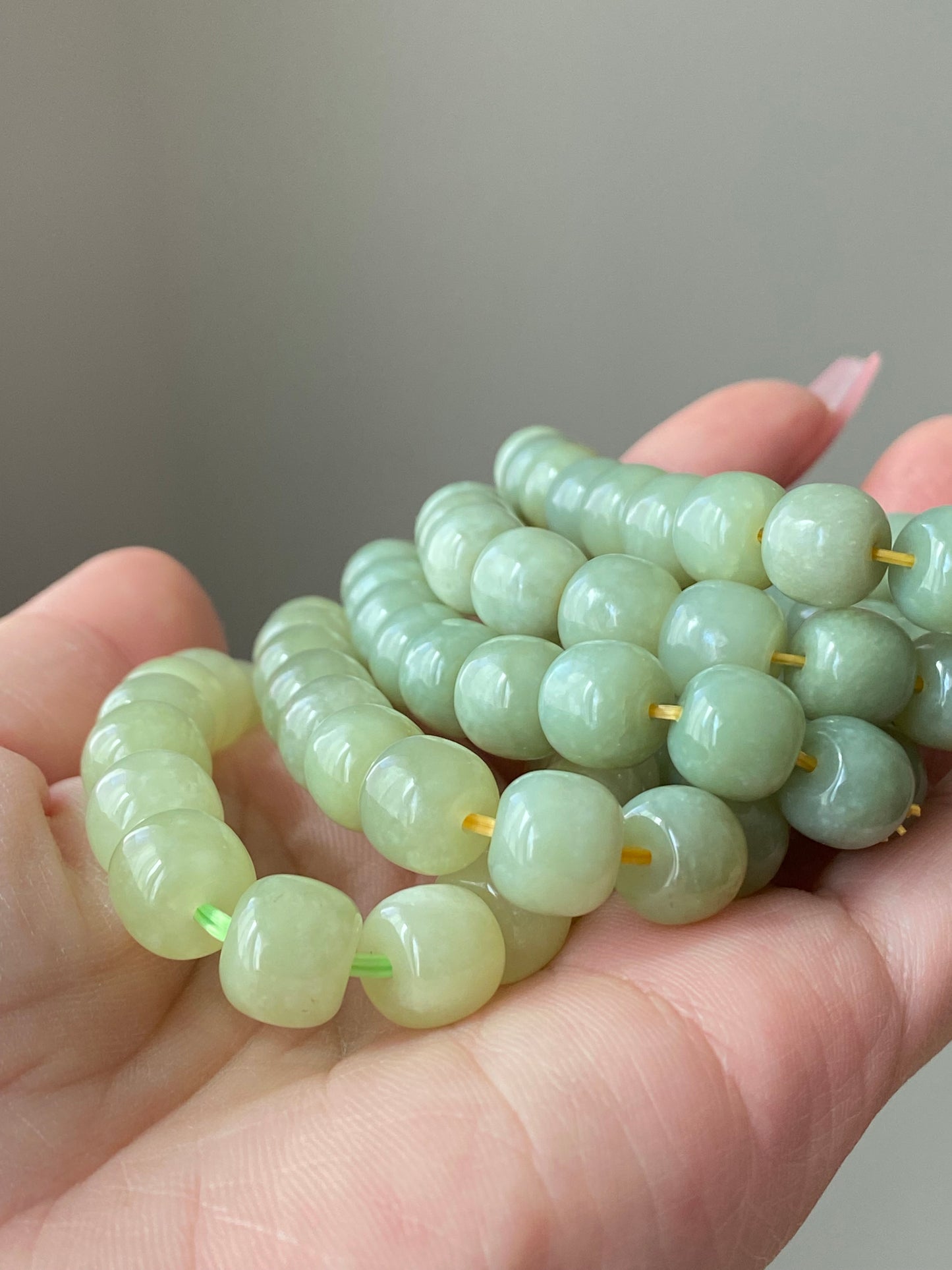 AAA  Natural light green Jade square bead handmade Bracelet Best lucky Gift for her,gift for Mom,meditation crystal bracelet gift for him