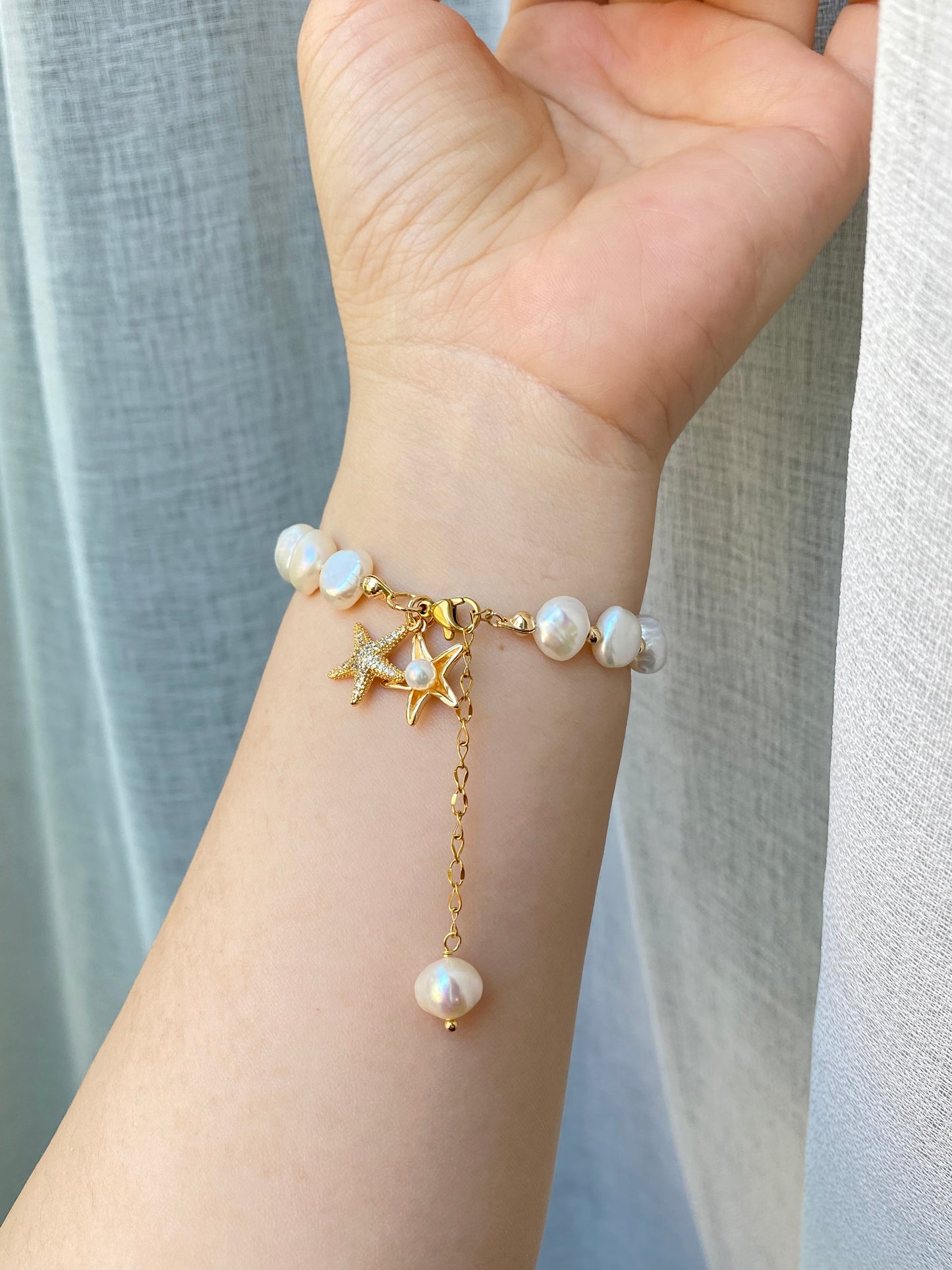 Baroque Pearl Starfish Akoya Bracelet Anklet