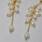 Wisteria & Lily of the Valley Freshwater Pearl Bouquet Earrings