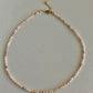 Natural Rice pearl 2-3mm Minimalist Maillard Color Rice Pearl chocker Necklace