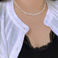 Dainty Petal Baroque Pearl  Necklace Handmade Adjustable  Necklace Minimalism Bridesmaid Gift for her valentines gift
