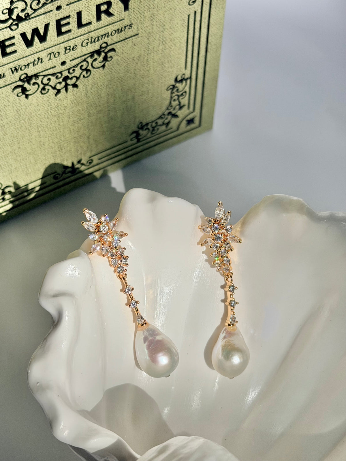 Aurora Sparkle Baroque Pearl Earrings