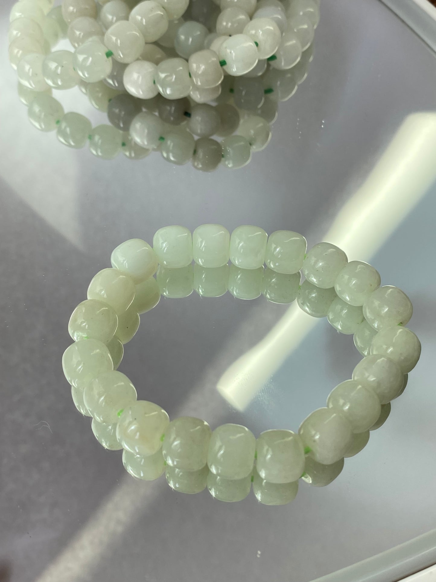 AA  Natural White Jade square bead handmade Bracelet Best lucky Gift for her,gift for Mom,meditation crystal bracelet gift for him