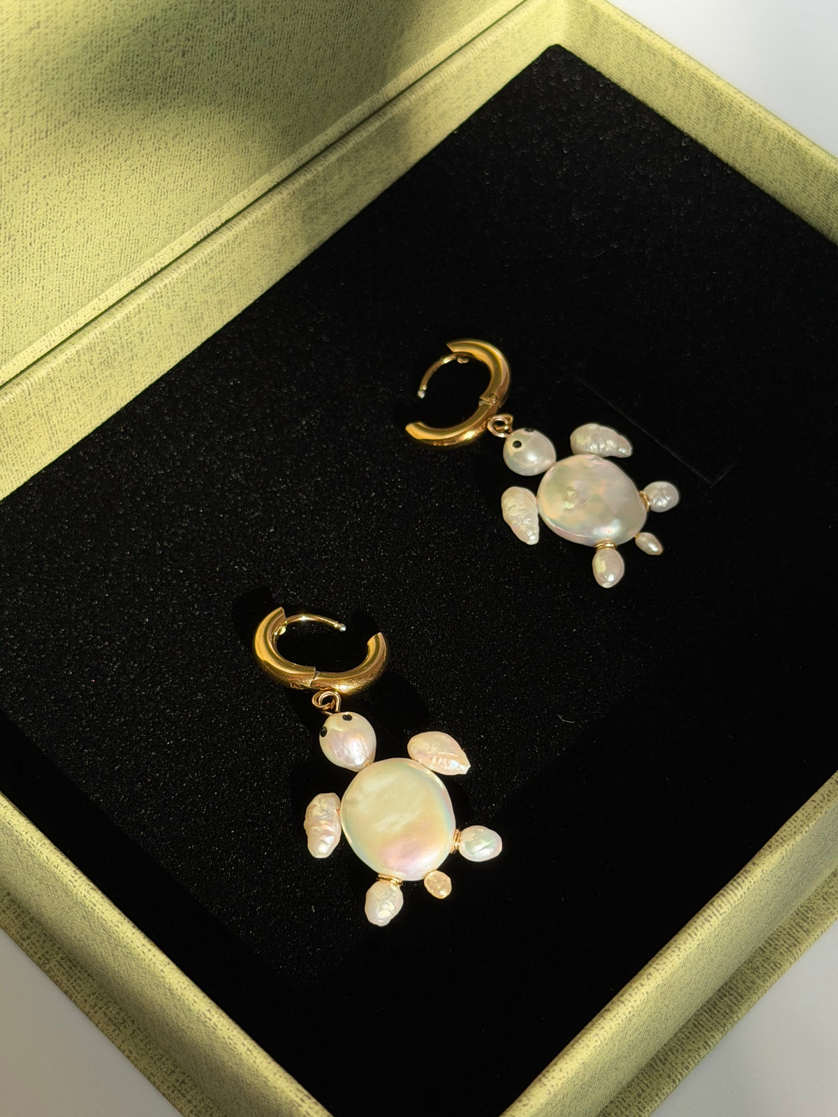 TIDELING | Baroque Pearl Sea Turtle earring or Necklace