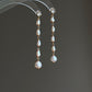 Letitia Linear Baroque Pearl Dangle Earrings