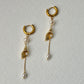 Gold Floral Calla Lily Pearl Tassel Dangle  Earrings  Wedding Bridal Jewelry  Elegant Statement Gift