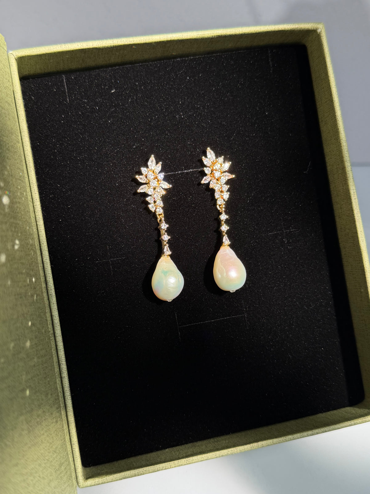 Aurora Sparkle Baroque Pearl Earrings
