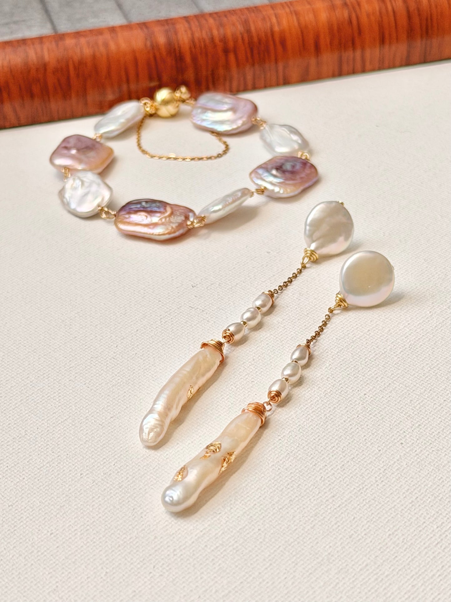 Nora Lunar Tassel Dangle Earrings  Moon Coin Pearl  Baroque Stick Pearl Drop  Long Celestial Statement Earring Bridesmaid Gift