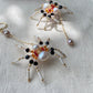 Limited edition Halloween Statement  Freshwater Pearl Spider Earrings Handmade Baroque Pearl Spider Dangle Gothic Asymmetrical Earrings