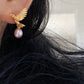 Soaring Bird  Lavender  Pink Pearl Stud Statement Earrings Dainty Everyday Elegance  Romantic Weddings Jewelry Bridesmaid Gift for her