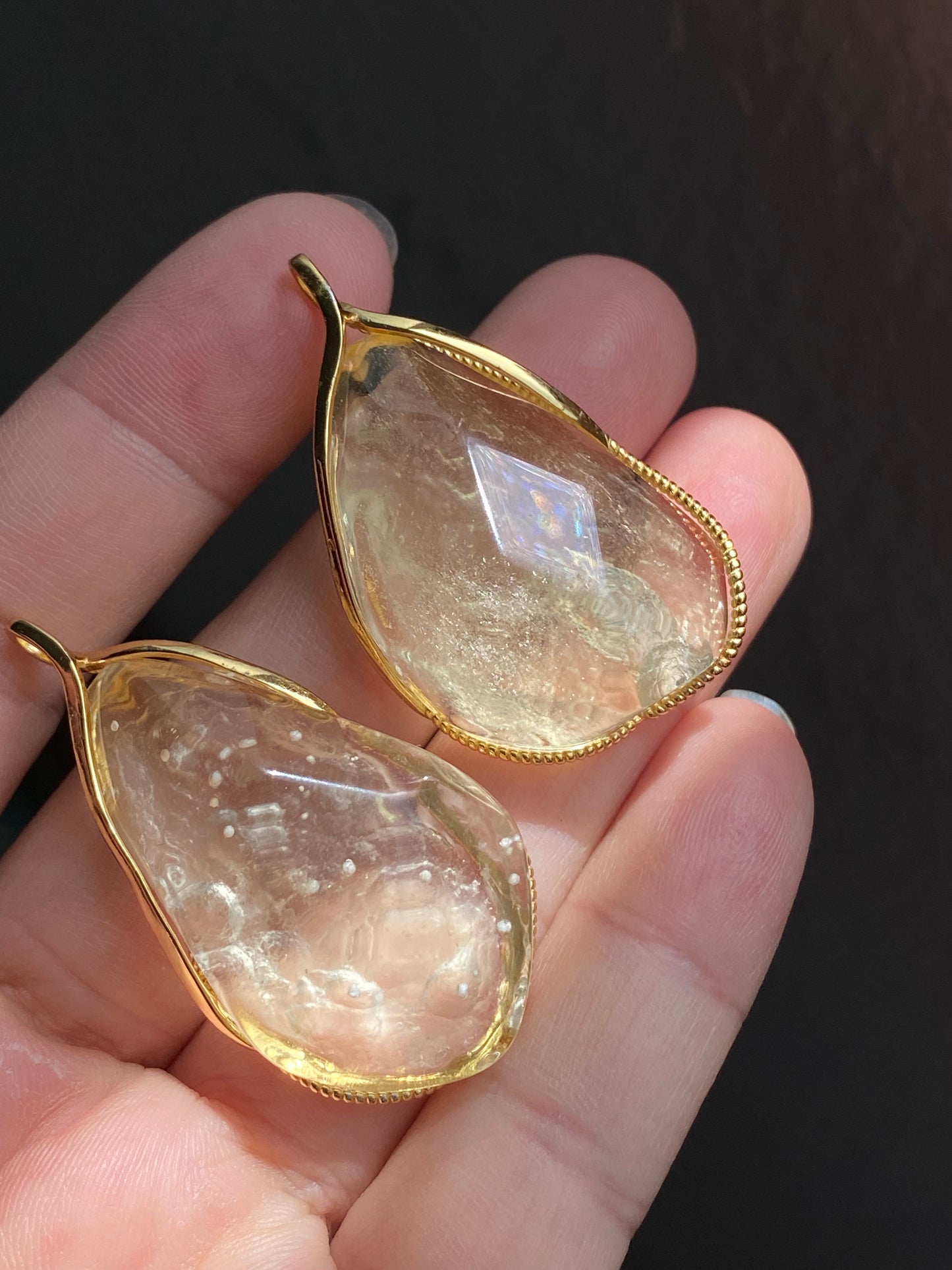 Hand Craft Libyan Desert Glass 925 Sterling Silver 18k Gold-Plated Handmade Pendant – Protection & Transformation Crystal