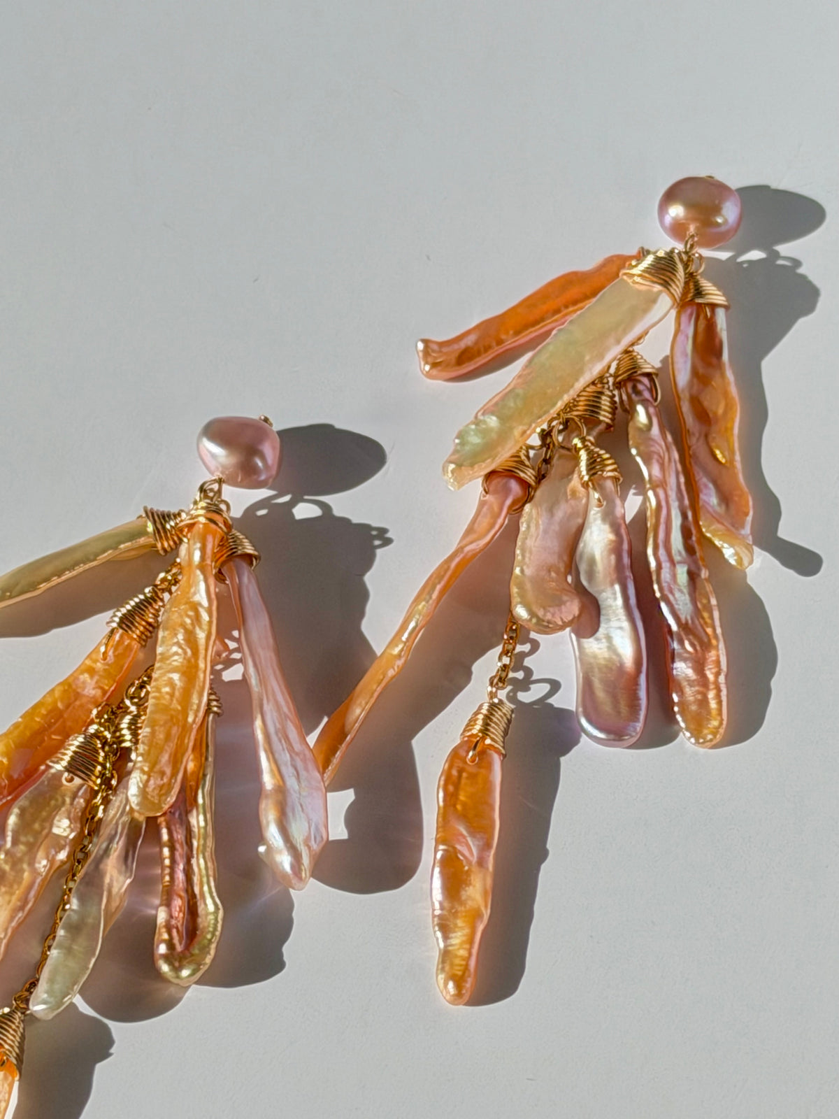 Freshwater Pearl Cascade Earrings | SOLARA Sunset Rain