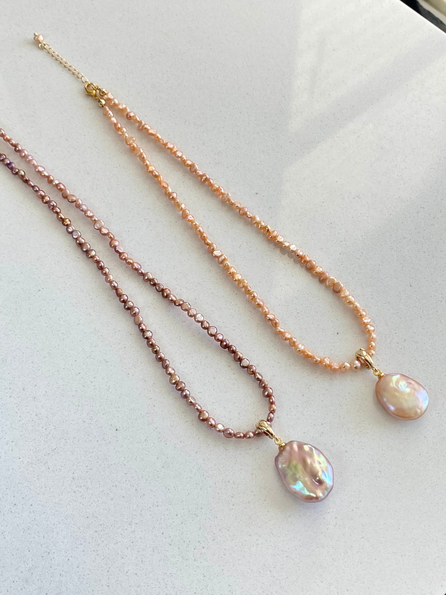 Spring exclusives Handmade Minimalist tiny colorful petal pearl dainty chocker necklace with removal pendant gift for her  anniversary gift