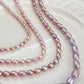 Purple Rice Pearl Wedding Necklace - High Luster Freshwater Pearls | Custom Bridal Jewelry - Jinger Crafting