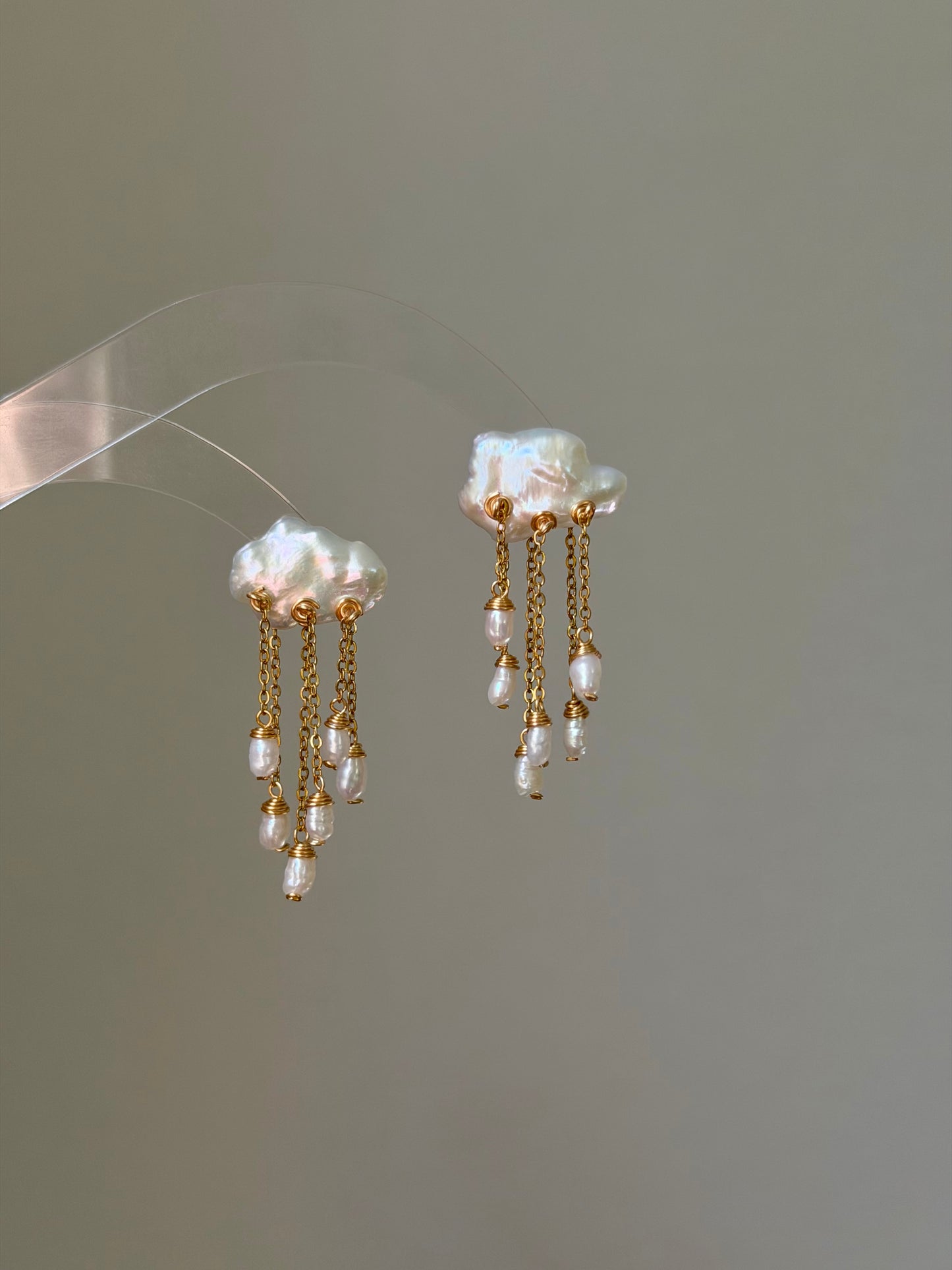 Thunderstorm Cloud Rain Baroque Pearl Earrings