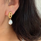 Maya Anchor Link Baroque Pearl Earrings
