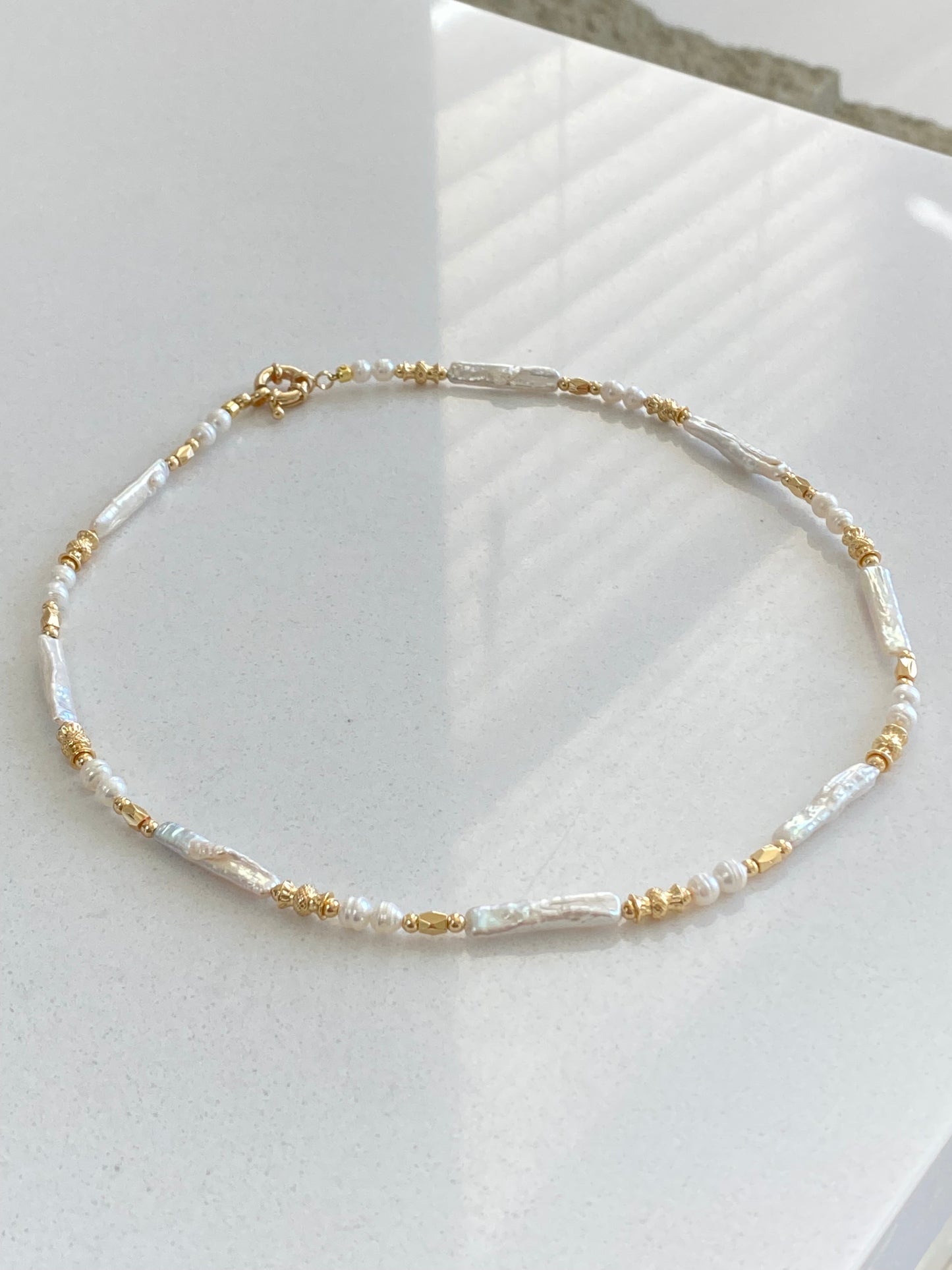 Natural freshwater baroque stick pearl,biwa pearl everyday use necklace,gift for her,christmas gift
