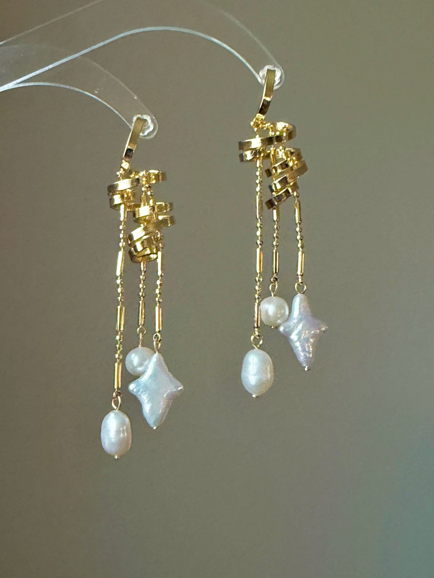 Castle in the Sky Pearl Earrings | Ethereal Celestial Jewelry –Jinger Crafting