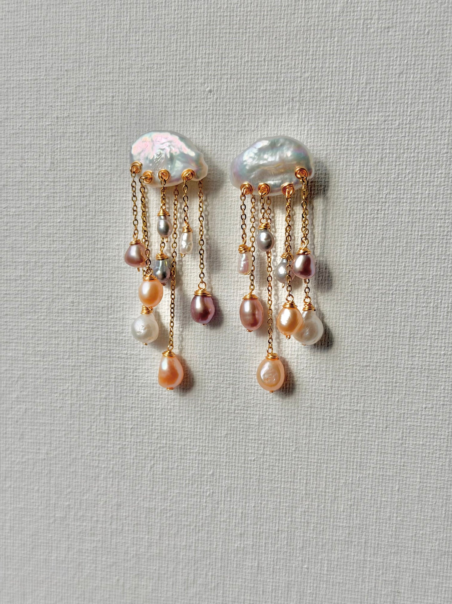 Thunderstorm Cloud Rain Baroque Pearl Earrings