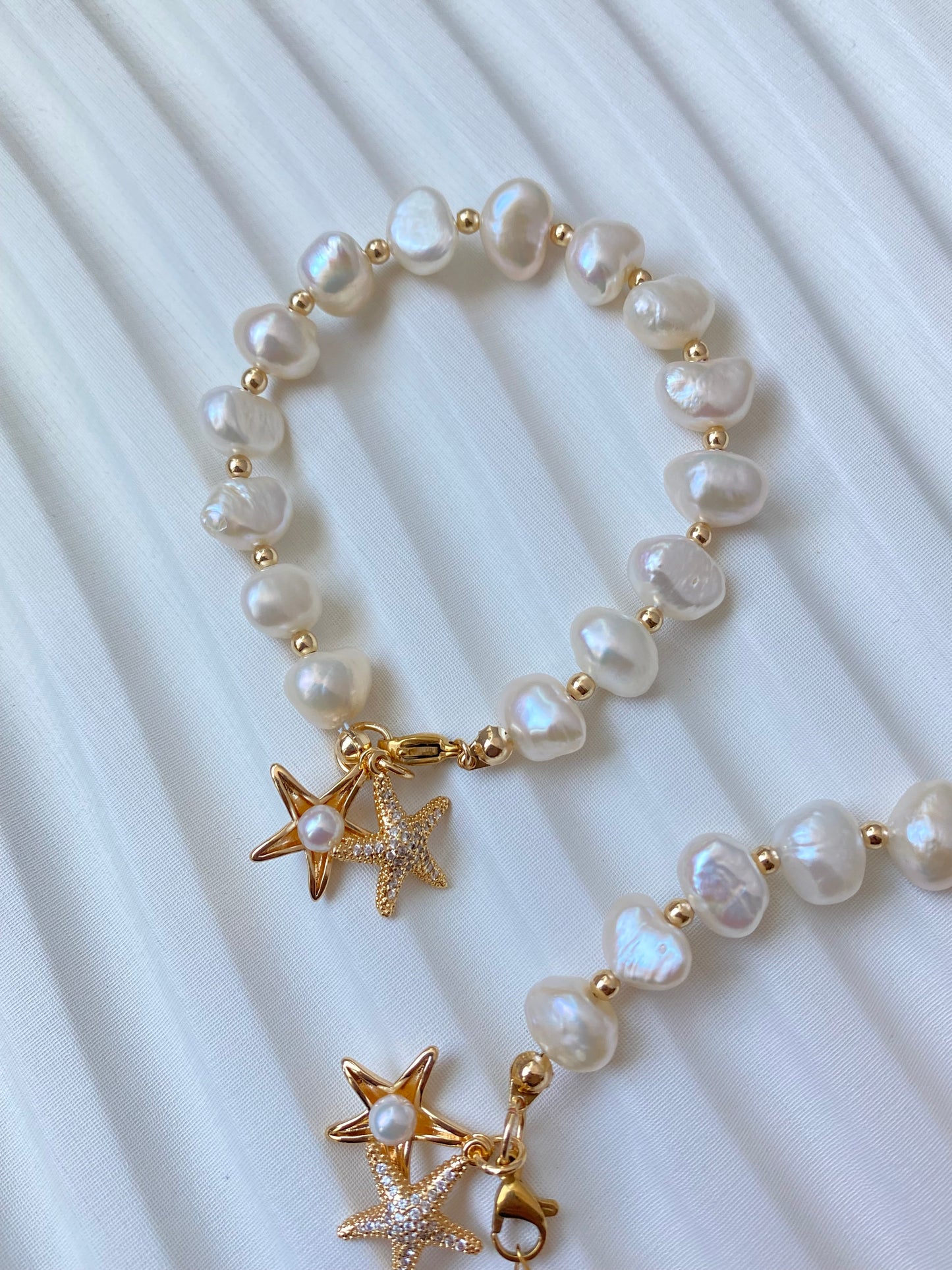 Baroque Pearl Starfish Akoya Bracelet Anklet