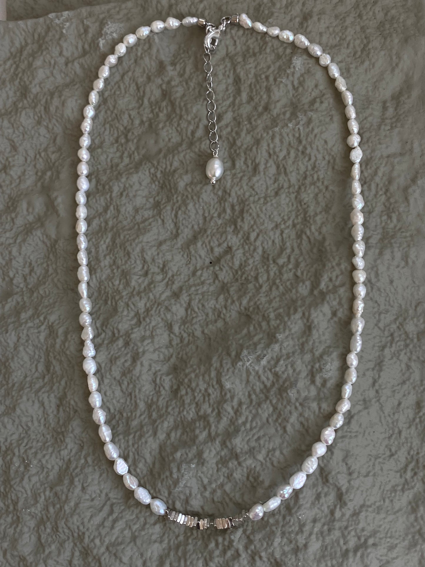 Elegant Keshi Pearl Necklace, 3mm+ Freshwater Pearls with Sterling Silver Necklace Dainty Minimalist  Layering Necklace, Gift for Her
