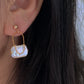 Baroque Pearl Mini Shoulder Bag Earrings  Gold Plated Hoop Purse Dangle Handmade Unique Luster Pearl Statement Jewelry Birthday Gift for Her