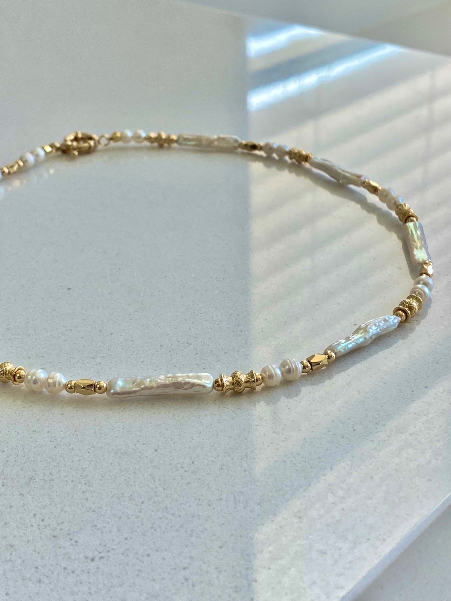 Natural freshwater baroque stick pearl,biwa pearl everyday use necklace,gift for her,christmas gift