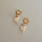 White Grape Pearl Hoop Earrings | NAPA BLANC