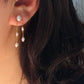Sylvie Double Chain Pearl Earrings