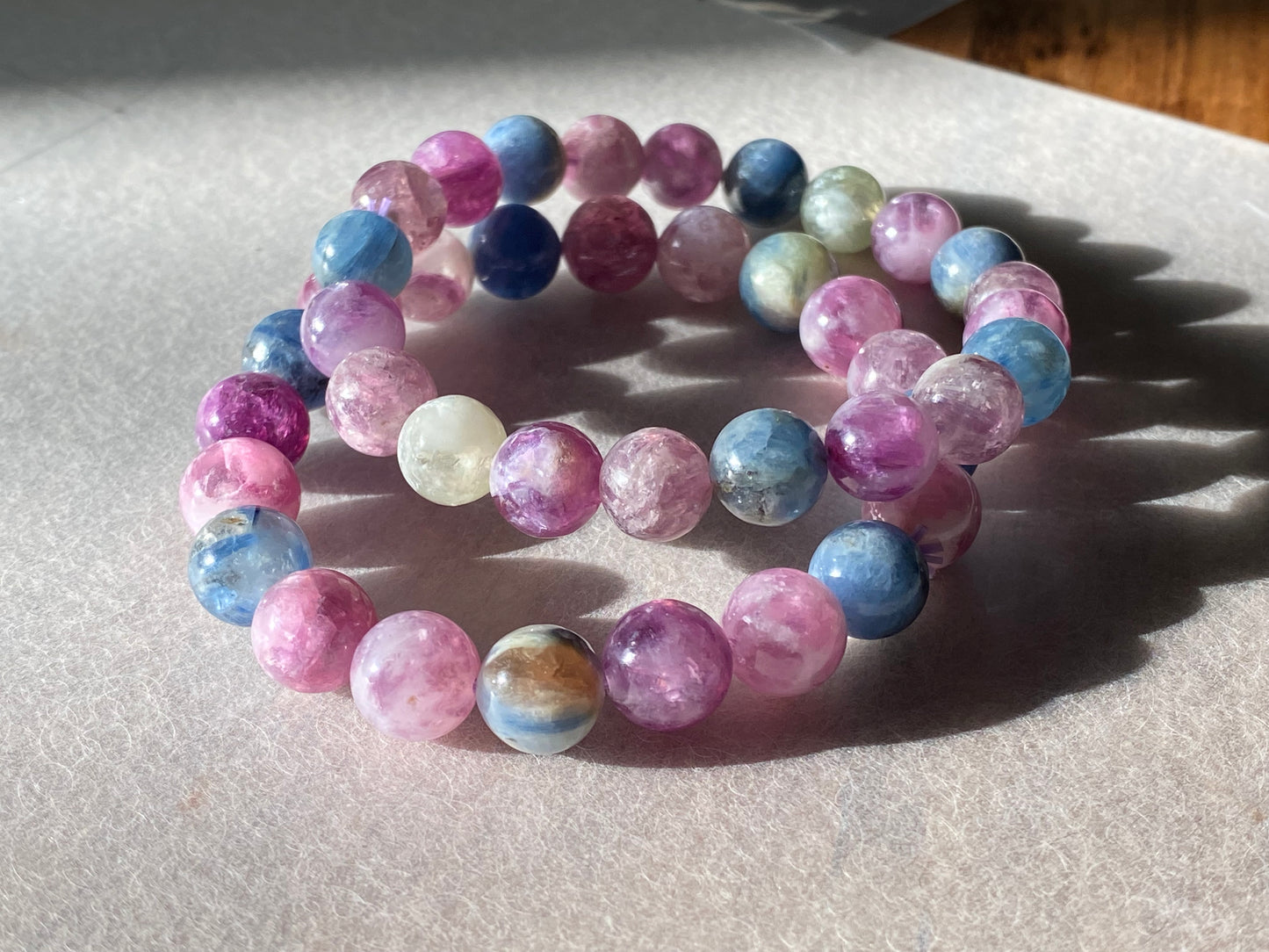 AAAA grade  natural colorful mix Lepidolite bracelet, Mica Rutilated Quartz gift for her,birthday gift dainty meditation crystal bracelet