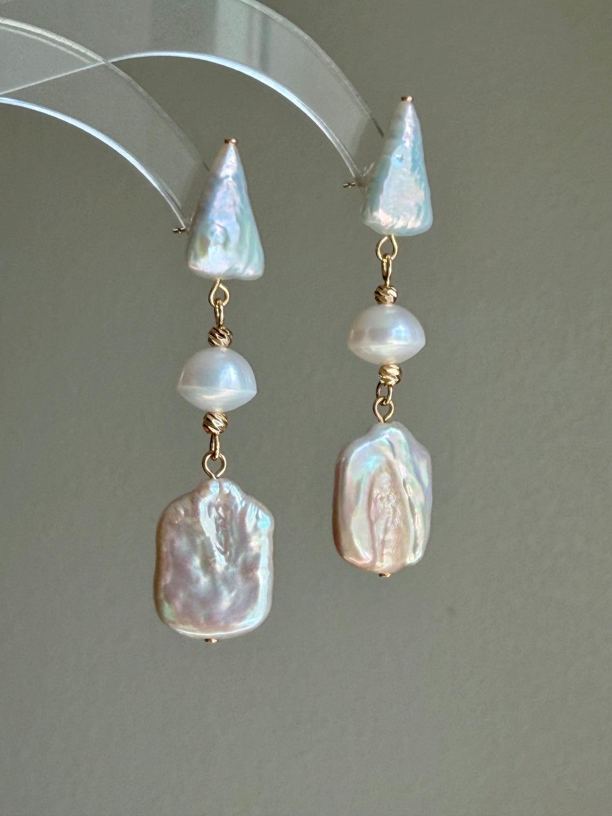 ÉLANE Baroque Pearl Drop Earrings | Long Freshwater Pearl Earrings
