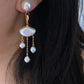 Celestial Cloud  Moon Light Baroque Pearl Necklace Pendant Dangling Earrings