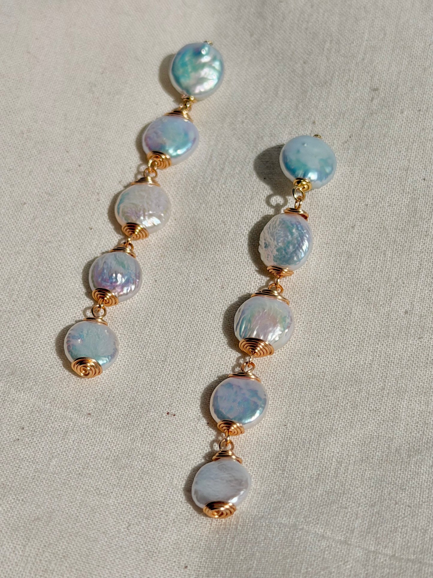 LUNA Moonfall baroque Coin Pearl Earrings