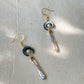 Moon Mother-of-Pearl and Baroque Stick Pearl Earrings – Celestial Mythology Dangle Earrings – Handmade Star and Crescent Moon Jewelry