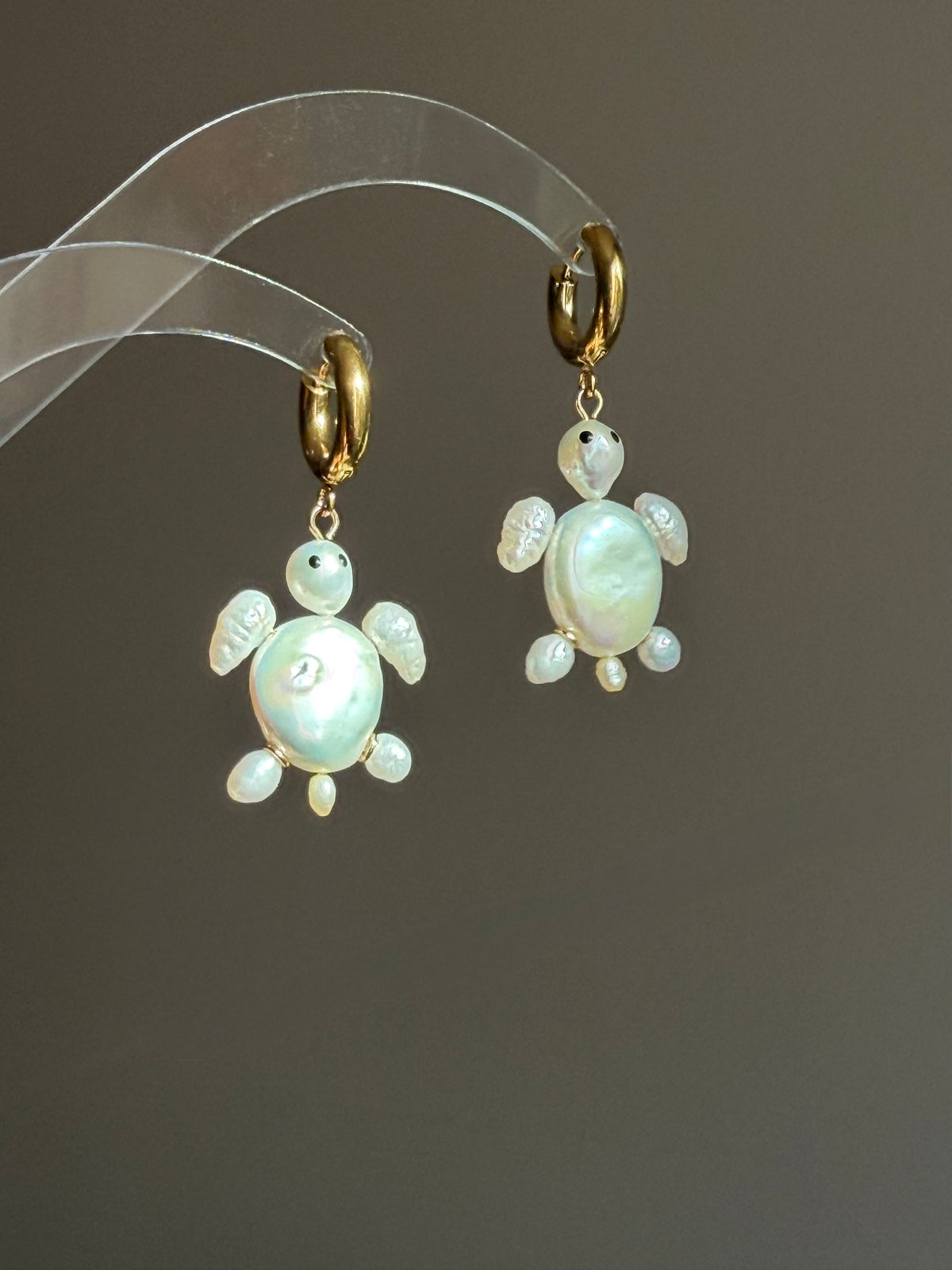 TIDELING | Baroque Pearl Sea Turtle earring or Necklace