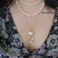 Celestial Cloud  Moon Light Baroque Pearl Necklace Pendant Dangling Earrings