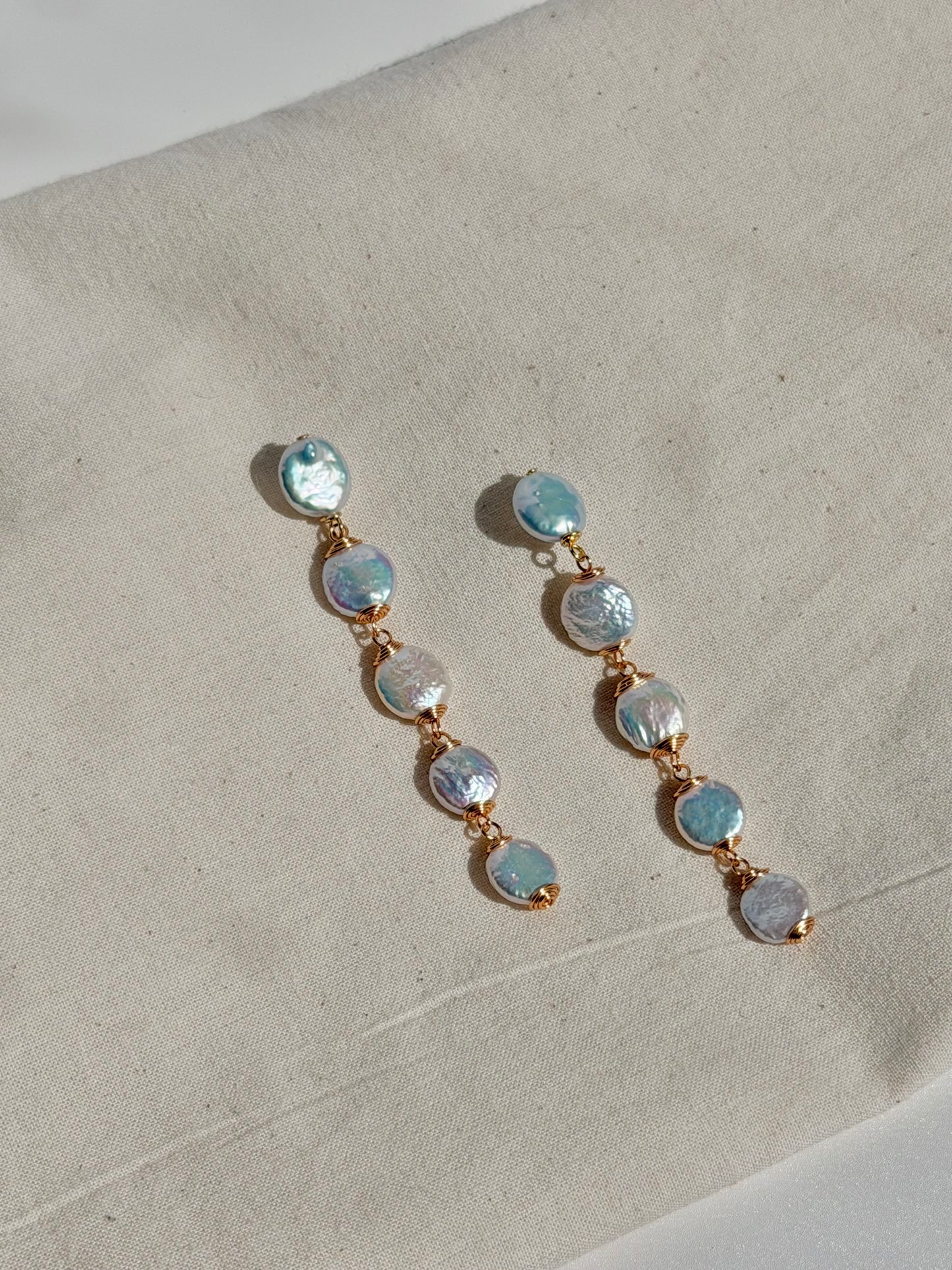 LUNA Moonfall baroque Coin Pearl Earrings